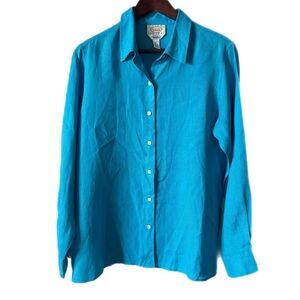 TALBOTS PETITES Shirt Irish Linen Sz 14P